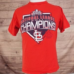 ST LOUIS CARDINALS NATIONAL LEAGUE CHAMPIONS 2011 SHORT SLEEVE T-SHIRT SZ M